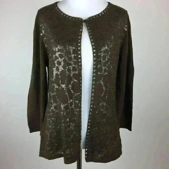 Coldwater Creek Sweater Size 8 Sequins Cardigan - Picture 1 of 9